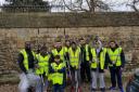 The team from AMYA who took part in the street cleaning session.