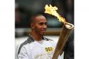 Lewis Hamilton starting the Torch Relay today