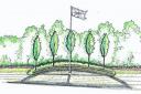 An artist’s impression of the proposed memorial garden which would provide a focal point for repatriation ceremonies in Norton Way, on the boundary of Brize Norton and Carterton