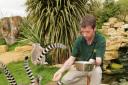 Jamie Craig feeds animals in Madagascar enclosure