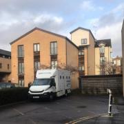 Picture of a prison van outside of Oxford Magistrates' Court by Fran Way