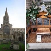 File image of St Mary's, Witney (Picture: LUCY FORD) and, right, the empty crib (Picture: TVP/TWITTER)