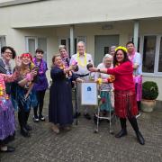 Churchfields Care Home celebrated their achievement with a Hawaiian-themed party