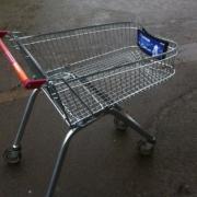 A discarded shopping trolley
