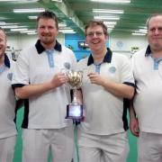 Chipping Norton’s (from left) Orren Bennett, Shane Cooper, David Leighfield and Martin Shepherd with the BBC Radio Oxford Trophy Picture: OIBA