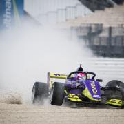Alice Powell finds herself in the gravel trap at Misano after crashing at the first corner Picture: Sam Bloxham
