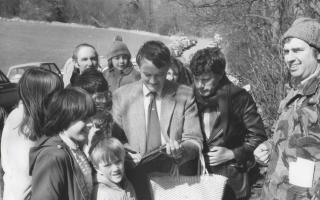Some of those who signed the petition to open the secret Wychwood Forest on Palm Sunday 1984