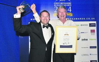Andrew and Alec Hammond celebrate their success in the 2014 Oxfordshire Business Awards