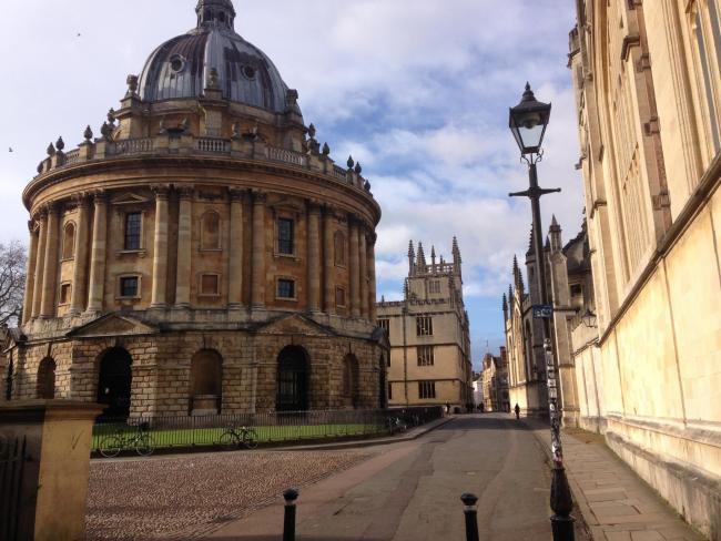 Graceful yet unsettling: Radcliffe Square is deserted. Picture by Christopher Gray