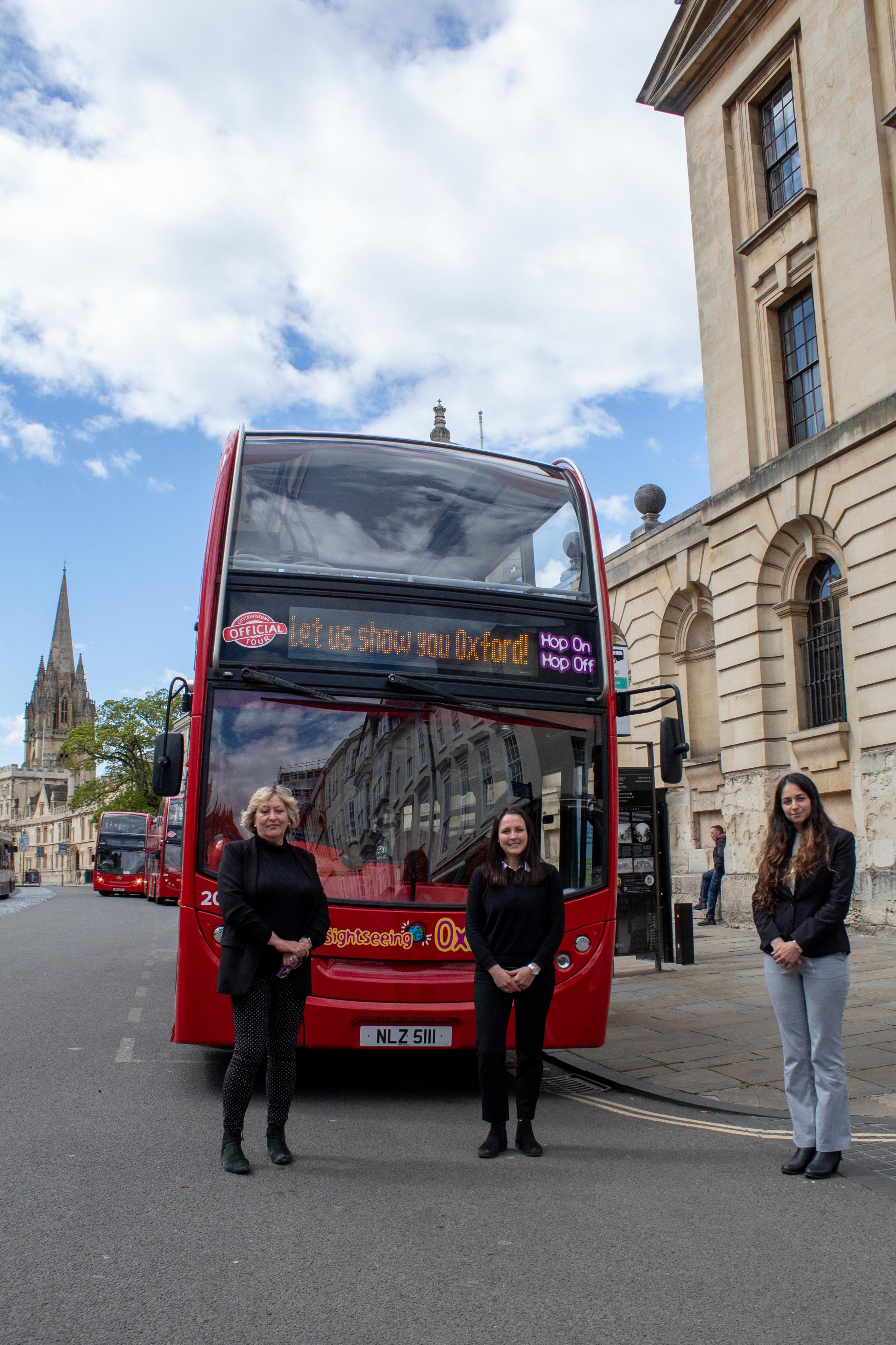 Jane Marshall, Clarisse Garcia and Val Tachy the Oxford Bus Company and City Sightseeing tourisim management team Picture: Greig Box Turnbull
