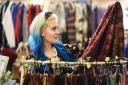A fashionista looking at secondhand styles at Lou Lou's Vintage Fair at Oxford Town Hall in 2017. Picture: Richard Cave