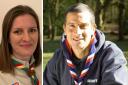 Scout volunteer Sarah Townsend and Chief Scout Bear Grylls. Pictures: Scouts/ PA