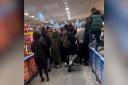 A fight breaks out in an Aldi as shoppers try to get their hands on Prime