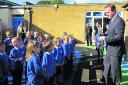 David Cameron meets pupils at the school