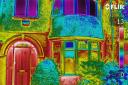 Thermal image of an Oxford house with an uninsulated door and bay window. Picture: Low Carbon Hub