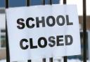 School closed sign.