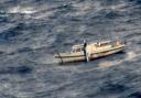 Search and rescue operation to help distressed yacht which lost mast in storm