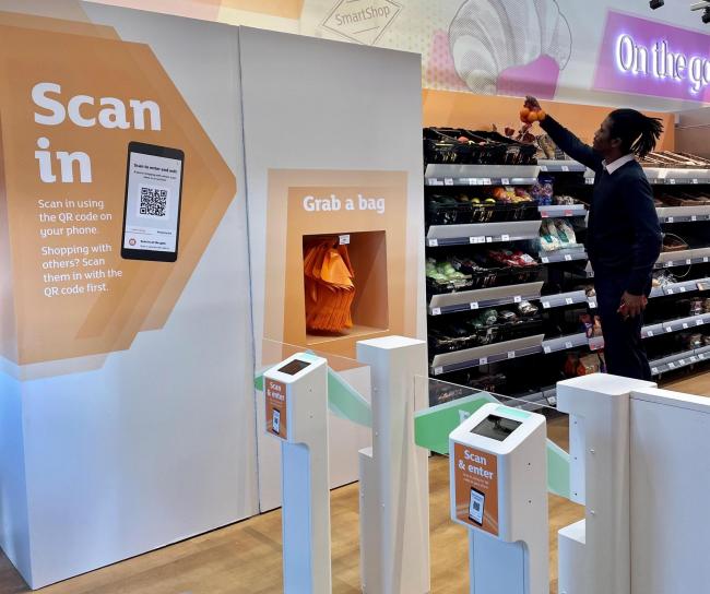 Sainsbury's checkout-free store in London. Credit: PA