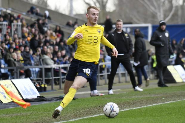 Mark Sykes on the ball against Burton Albion, in March. Picture: David Fleming