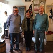 (l-r) Long-serving volunteers John Abrams, Kath Wondrak and David How of Witney and District Museum