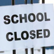 School closed sign.