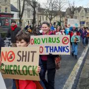 Protest against Thames Water in Witney in 2021