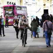 A cyclist in Oxford city centre. Picture: Ed Nix