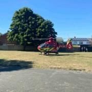 The air ambulance at the Burwell estate. Picture: Thames Valley Police