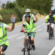 Cyclists take to the B4044, calling for a dedicated path on the Eynsham to Botley road Picture: ED NIX