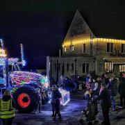 The KFS Christmas charity tractor visits The Windrush Inn in Witney