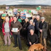 Robert Courts (centre) with campaigners on the Botley West solar farm walk Picture: Stop Botley West