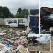 The mess at David Lee's skips base in Moreton in Marsh Picture: Environment Agency