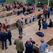 Local election count at Windrush Leisure Centre in Witney in May 2022