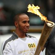 Lewis Hamilton starting the Torch Relay today