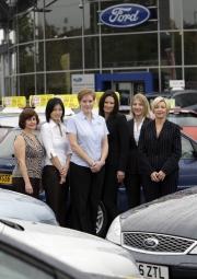 Hartwell Ford general manager Yvonne Cubbage, right, with colleagues, from left, Wendy Latimer, Manli Lau, Nicola Feltham, Carley Pope and Georgina Forbes 